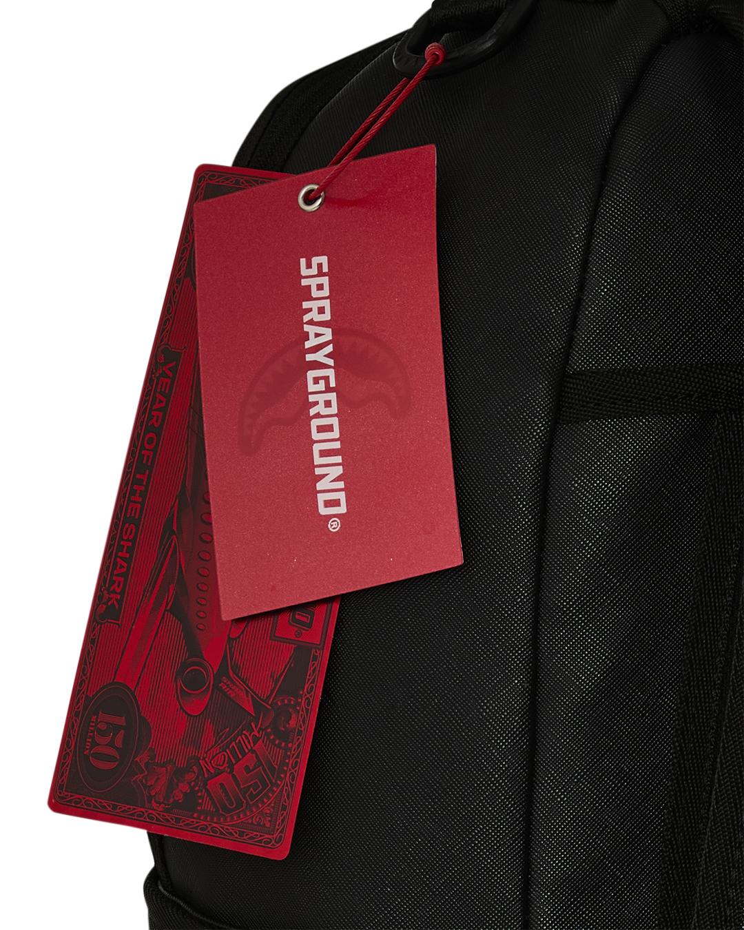 SPRAYGROUND® BACKPACK SHARK CENTRAL EMBOSSED BLACK NYLON BACKPACK