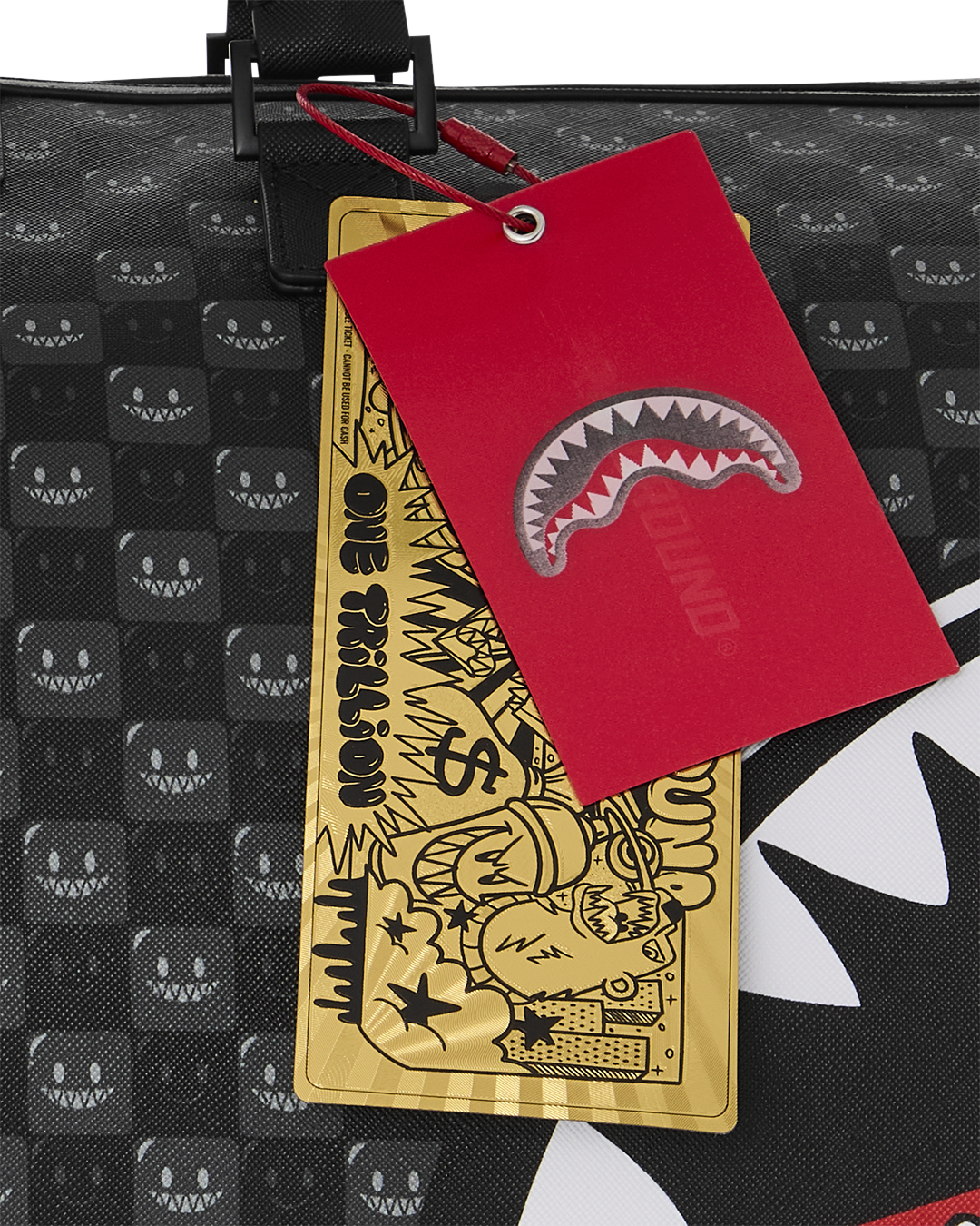 SPRAYGROUND® DUFFLE SHARKS IN PARIS WTF BUBBLY BLACK CHECK DUFFLE