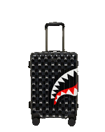 SPRAYGROUND® LUGGAGE GRAY PEEKING CHARACTER CHECK CARRY-ON LUGGAGE