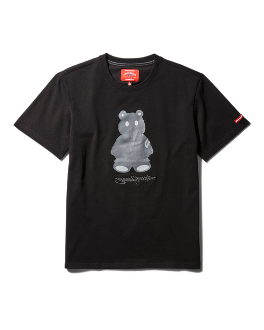 SPRAYGROUND® APPAREL SHORT SLEEVE GRAPHIC MONEY BEAR T-SHIRT (BLACK)